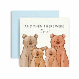 Huxters New Baby card for Boy and Girl Then there were 4 -Bear Congratulations Welcome to the World Newborn - 14.8cm (4)
