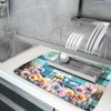 Spring Summer Sea Chair Dish Drying Mat for Kitchen Counter,Coastal