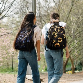 ZORFIN Backpack for School Travel: Bookbag for Girls Boys - Laptop Backpack with Multiple Compartments - Snow Leopard
