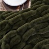 BATTILO HOME Olive Green Faux Fur Throw Blanket for Bed,
