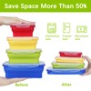 NATUREKIT 4 Collapsible Silicone Food Storage Containers,Kitchen Stackable Leftover Bento