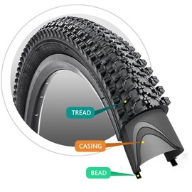 Bike Tire 24/26/27.5 x 1.95 27.5/29 X 2.125 Inch Folding Bead Replacement Bike Tire for Mountain Bike (26 x 1.95)