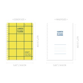 Monolike Checkers 4 Month Study Planner, Yellow - Chekers 4 Month Study Planner Yellow Schedule Management, Planning Notes, Perpetual Study Notes, Checklist