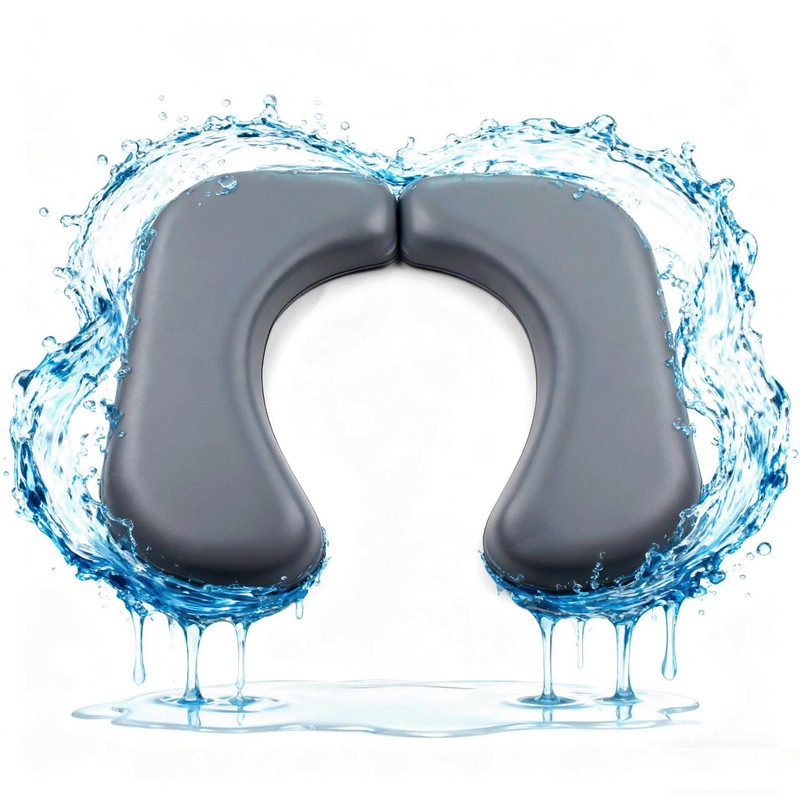 Universal Waterproof Leather Toilet Seat Cushion, Raised Padded Design, Soft