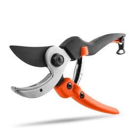 STOCKER - Anvil Secateurs 20 cm with Round Cut Blade, Teflon Coating, Diameter 20 mm, Ergonomic Handles, Easy to Use with 180 g, Optimal Cut for Flowers, Roses and Perennials