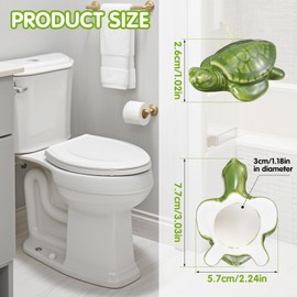 2pcs Toilet Bolt Covers Green Ceramic Turtle Toilet Screw Cover Caps Toilet Bolt Caps Toilet Sea Turtle Replacement Parts Decorative Bathroom Accessory