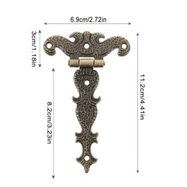 Guador Antique Hinges Door Hinge Cabinet Hinges Furniture Hinges Metal Hinges Iron Hinges 4pcs Retro Mini Hinge with 20 Screws Hinges Connector Door Hinge 112 x 69 mm