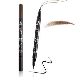 Boobeen Curved Eyebrow Pencil, 2-in-1 Augenbrauenstifte mit gebogener Spitze und präziser Bürstenspitze, wasserfest, für natürliche, haarähnliche Augenbrauen