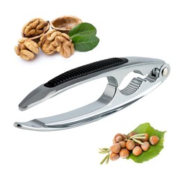 oujilet Nutcracker Walnut Opener Metal Walnut Cracker Hazelnut Cracker with Non-Slip Handle Length 15.8 cm Polished Cast Metal