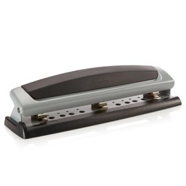 Swingline Swingline 3 Hole Punch, 10 Sheet Capacity Three Hole Puncher 3 Ring, Adjustable 2-3 Hole Paper Punch, Precision Pro, Black & Silver (74037)