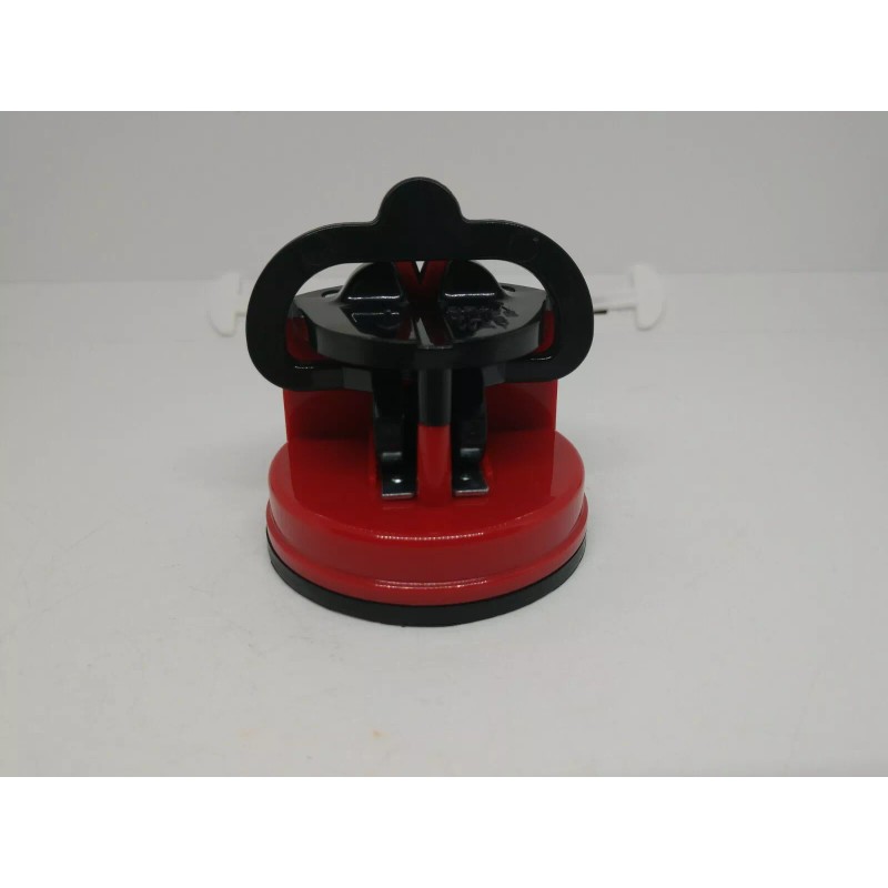 TWISTED CHEF KNIFE SHARPENER PULL DOWN SUCTION HANDLE.- Red