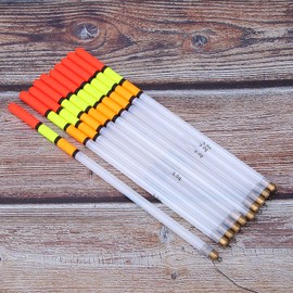 Fishing Bobber Set, Fishing Float Bobbers, 10 Pieces Durable Plastic Fishing Floats, Bobber Rod Tube, Multipurpose Fish Food Bait Accessories Set (2.0 Clear) (3.0 White Tube)