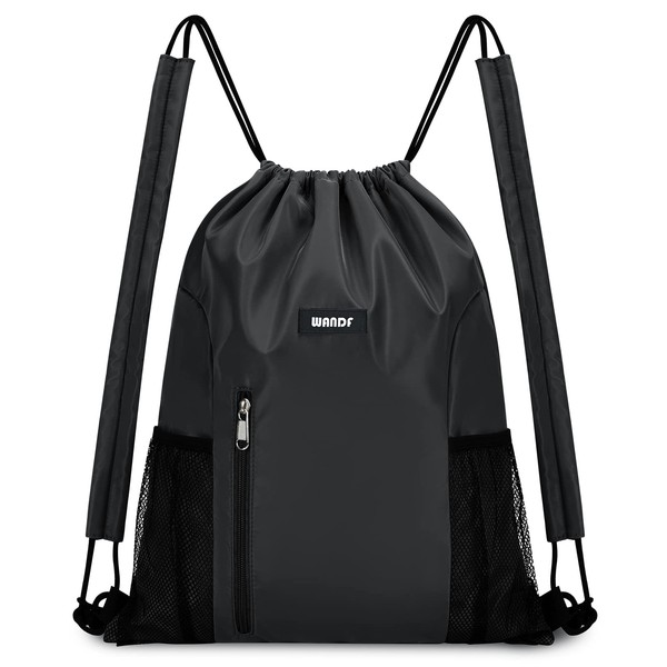 WANDF Gym Sack, Shoulder Pad Included, Knapsack, Drawstring Bag, Shoe