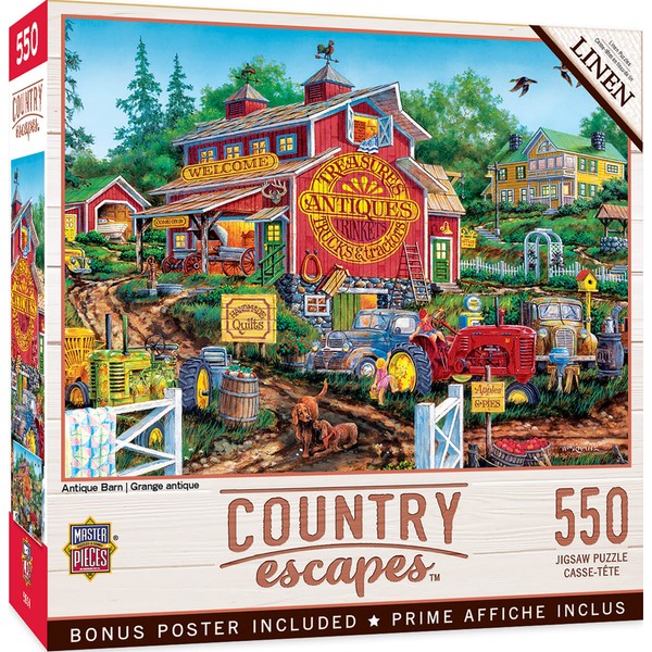 Masterpieces 550 Piece Jigsaw Puzzle For Adults, Family, Or Kids - Antique Barn - 18"x24"
