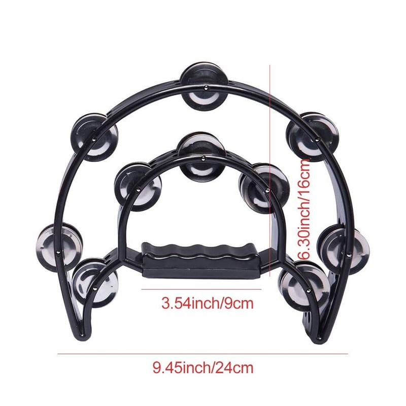 Tambourine, Half Moon Hand Tambourine, Half Moon Shape Bell Ring,
