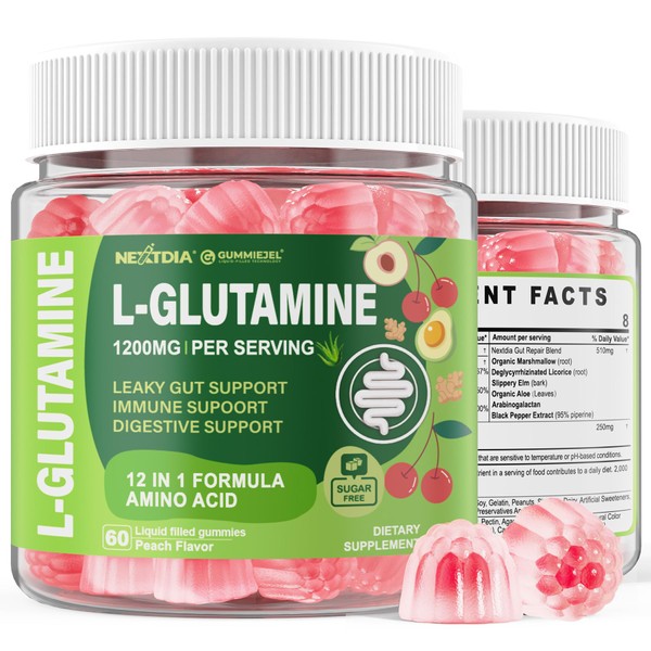 L-Glutamine 1200mg Gut Health Gummies with Digestive Wellness – Gut