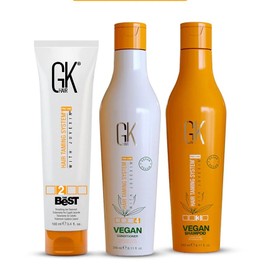 GK HAIR Vegan Shampoo & Conditioner Set (240ml) with The Best Keratin Treatment (100ml) | Complete Hair Care Kit for Smoother, Nourished, Healthier Hair