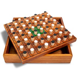 BrainCandy Wooden Travel Games (Wooden Reversi Game Set)