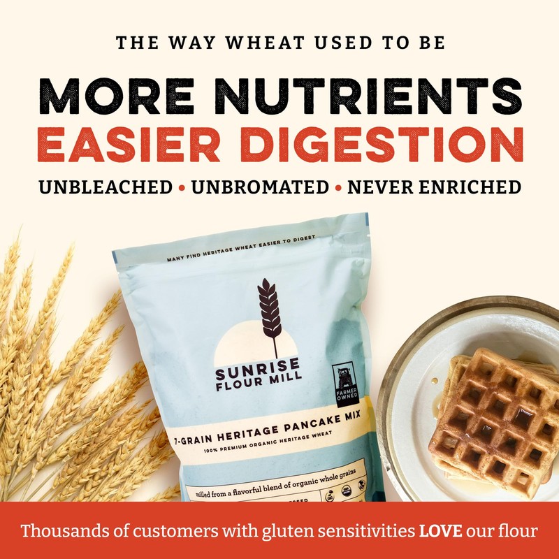Sunrise Flour Mill USDA Organic 7-Grain Heritage Pancake Mix |