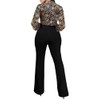 sexycherry Black Sparkly Jumpsuit for Women Elegant Mock Neck Long