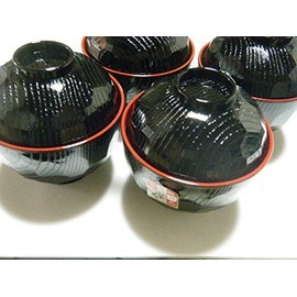 Taza de sopa de miso japonesa, tazón de arroz, taza de comida japonesa, taza con tapa, 4 juegos. Apto para lavavajillas. 7.0 oz, vajilla Washoku. Hecho en JAPÓN.