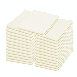 Flour Sack Kitchen Towels | Christmas DIY Towel | Cotton Blank Towel | Tea Towel Crafting Embroidery | Thick Absorbent Quick Dry | Baking Bread Proofing Linen Cover, Natural,15"x25" - 25 Pack