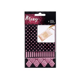 Moxy Glitter Stencils 3/pkg-Square