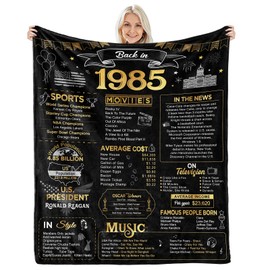 aisdfhsa 40th Birthday Gifts for Women & Men, 40th Wedding Anniversary Blanket - Back in 1985 - 40 Year Old Gifts - Throw Blanket 60x50