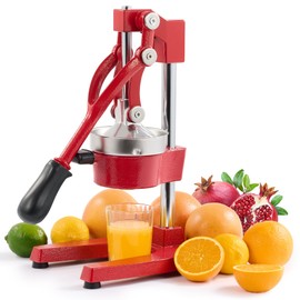 CO-Z Manual Citrus Juicer, Professional Orange and Lemon Juice Maker, Easy to Clean, Red