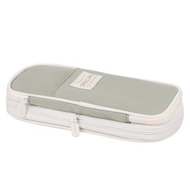 Pencil Case Big Capacity Pencil Pouch Storage Bag for Student, Large Pencil Pouch Stationery Pen Bag for Teen Girl Adult College School Organizer, Zipper Pouch Style (Green)