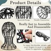 Otoolling 12 Pack Wig Stand, Black Plastic Wig Holders Head-shaped