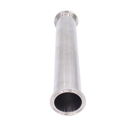 DERNORD Sanitary Spool Tube with Clamp Ends,Stainless Steel 304 Seamless Round Tubing With 2 inch Tri Clamp 64MM Ferrule Flange (Tube Length: 12 Inch / 305MM)