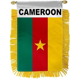 CAMEROON MINI BANNER FLAG GREAT FOR CAR & HOME WINDOW MIRROR HANGING