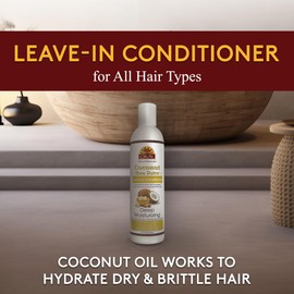 OKAY | Coconut & Shea Butter Leave-In Conditioner | For All Hair Types & Textures | Fortify - Strengthen - Revitalize | With Olive, Argan & Avocado Oil | Free of Paraben, Silicone, Sulfate | 8. oz