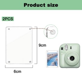 Pack of 4 Magnetic Photo Frames for Fridge - Transparent Acrylic Photo Frame Display for 3-Inch Pictures, 6x9cm Slim Double-Sided Fridge Magnets Home Decor