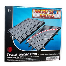 Micro Slot Racing Track Extension - 2 Curve and 2 Straight