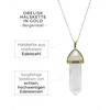 LAVISA Obelisk Gemstone Necklace Gold Pendant Real Crystal Chain Necklace