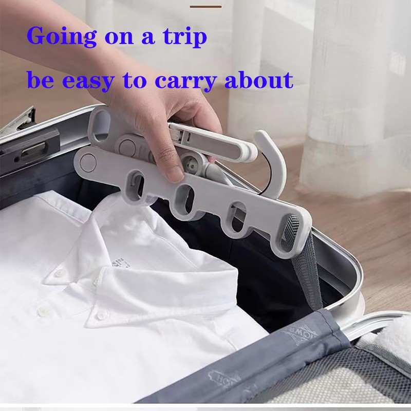 MINGKAI 3pcs Multi-Functional Five Hole Hook Folding Clothes Hanger for