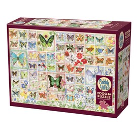 Cobble Hill 2000 Piece Puzzle - Butterflies and Blossoms - Sample Poster Included
