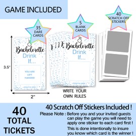 Bachelorette Party Drinking Games - Drink If Games Scratch off Cards - Perfect for Girls Night Out Activity, Wedding Showers, Bridal Showers,Bridal Parties,Engagement and Birthday 40 sheets-03
