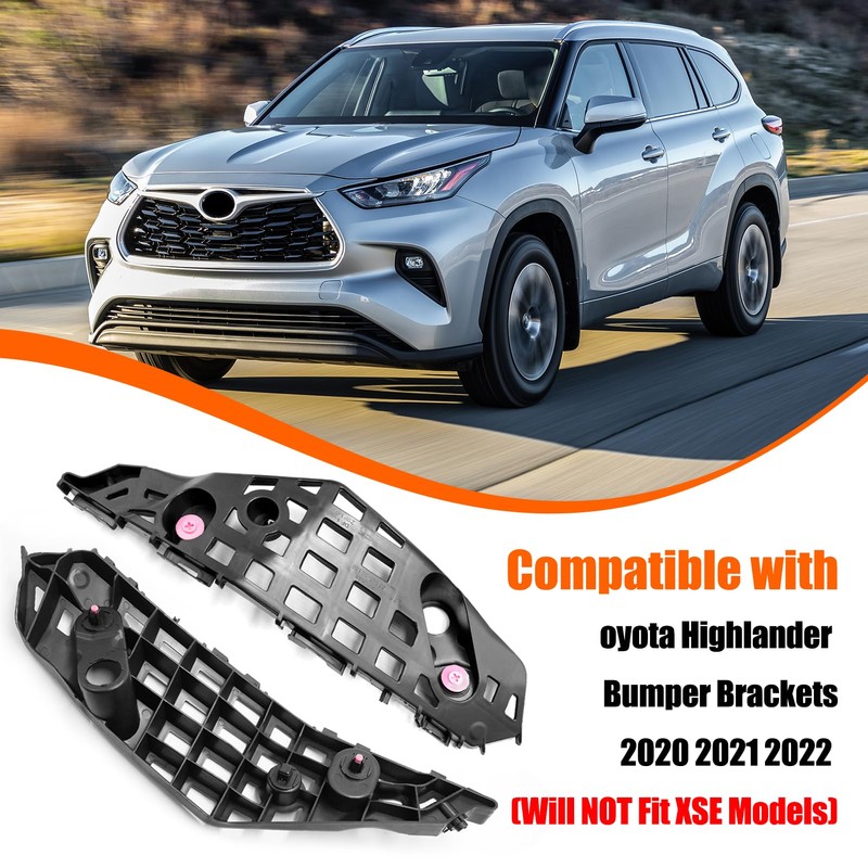 Yumzeco 2PCS Fit For Toyota Highlander Front Bumper Brackets 2020