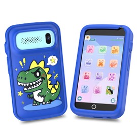 Kids Smart Phone Toys for Boys , 3.97" Touchscreen Dinosaurs Gifts and Toys for Boys Ages 3-12, Children Play Toy Phone with Camera, Game, Music, 8GB Card（Blue）