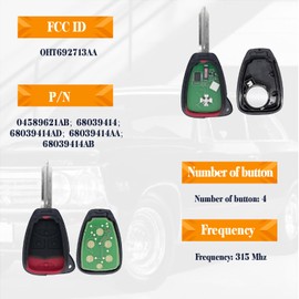 Keyless Entry Remote Replacement Compatible with 2009-2018 Jeep Wrangler 2010-2017 Jeep Compass Patriot Car Keyless Entry Remote Start Control OHT692713AA