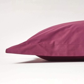 HOMESCAPES Plum Purple Pure Egyptian Cotton Oxford Pillowcase Standard Size 200 TC 400 Thread Count Percale Equivalent Pillow Case