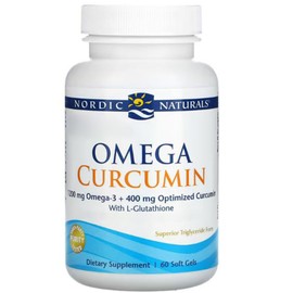 Nordic Naturals Omega Curcumin, 1200 mg plus 400 mg Curcumin, 60 Soft Capsules, Lemon Flavour, Laboratory Tested, Soy Free, Gluten Free, GMO Free