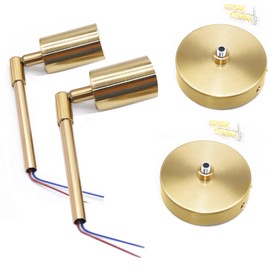 Pack of 2 Industrial Vintage Wall Lights Indoor Golden Metal Wall Lights 180° Rotatable as Wall Lamp Bedside Lights Corridor Loft Wall Lights for the Bathroom