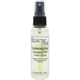 Lemongrass Linen Spray, 2 ounces - Eclectic Lady Sheet and Linen Spray - No Artificial Colors, Parabens, or Preservatives - Long-Lasting Scent for Bed, Fabric & Pillow, Made With Lemongrass Essential