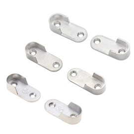 KAKASEA 4Pcs Oval-Rail Wardrobe Polished-Chrome Hanging-Tube Metal Closet Organizers Rod Hanger Standard Tube Support
