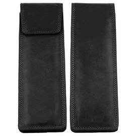 Soft Leather Slimline Glasses Spectacle Case in Black