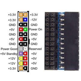 DKARDU 2 PCS ATX 24 Pin Female to 24 Pin Male 90 Degree Adapter, Mainboard Motherboard Power Supply for Desktops PC Supply
